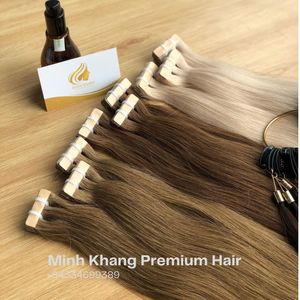 Extensions de cheveux à bandes adhésives en kératine italienne, 100% cheveux vierges vietnamiens Remy, 8-32 pouces, toutes les couleurs, style vague d'usine - Product Image 1