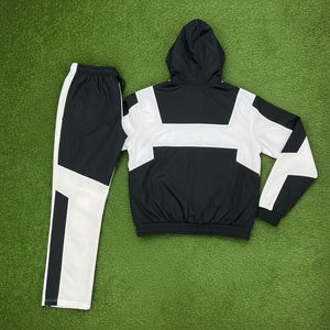 Custom Logo Unisex Tracksuit Full <b>Zip</b> <b>Hooded</b> Sporty Regular Fit Color Blocking 2 Piece Set Autumn Wear Breathable Polyester - Product Image 2
