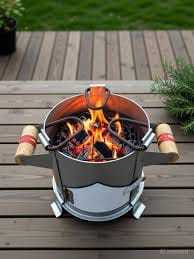 Barbecue au charbon de bois en acier inoxydable avec grille amovible - Product Image 1