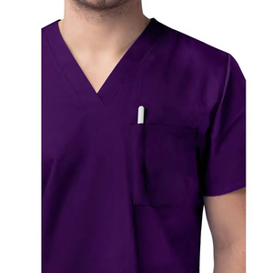 Comfortable Custom Made 100% Cotton Twill <b>Plus</b> <b>Size</b> Lightweight Medical <b>Scrub</b> Uniform - Product Image 3