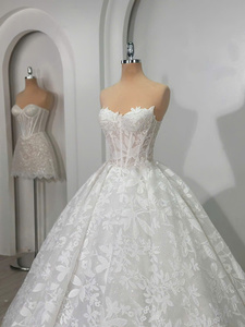 High Quality Modern Ball Gown Floor-Length Wedding Dress <b>sweet</b> <b>heart</b> bust Lace Beads Handmade Quality Wholesale OEM TL16 - Product Image 2