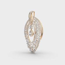Collar con Diamantes Cultivados en Laboratorio en Forma de Pera y Marquesa de 9 Quilates |   Colgante Solitario de Oro Blanco de 14K - Product Image 5