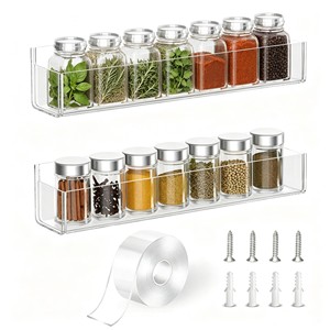 Bamboo Spice <b>Rack</b> Organizer 4-Tier Wall Mount <b>Kitchen</b> <b>Storage</b> Wholesale - Product Image 2