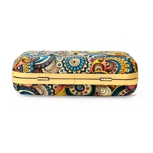 Pochette de soirée pour femme, brodée à la main, motif paon, avec chaîne amovible. - Product Image 5