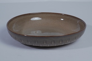Tazón de Cerámica Color Caqui Mate, Plato Redondo Esmaltado para Servir, Plato de Porcelana con Borde Repujado para Hogar, Restaurante, Hotel - Product Image 6