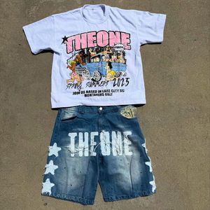 Fabricant sur mesure de vêtements vintage, t-shirts et jorts personnalisés avec impression, pour hommes, design délavé, ensembles pour hommes - Product Image 4