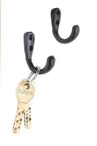 Crochet mural à une seule pointe, crochet en métal noir, crochet à vêtements en fer, crochet mural rustique, crochet mural décoratif, crochet mural porte-clés - Product Image 2