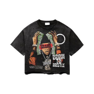 Camiseta Casual de Manga Larga con Efecto Desgastado por el Sol y Lavado Ácido, Camiseta con Apliques Bordados Personalizados, Camisetas Extra Grandes con Efecto Desgastado para Hombre - Product Image 2
