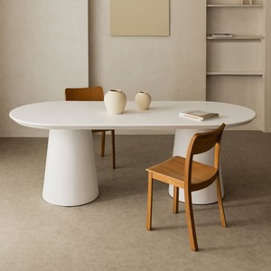 Vandana Hexa Vesta Oval <b>dining</b> <b>table</b> 220x95 cm in Noemi cement - Product Image 1