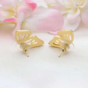 Wholesale Trendy Fashion Women 925 Sterling <b>Silver</b> Gold Plated Zircon Butterfly <b>Stud</b> Earrings Fine Earings Jewelry Gift Party - Product Image 4