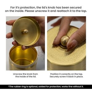 Pure Brass Kitchen Storage Jar with Lid Handmade Airtight Brass <b>Container</b> for Spices Dry Fruits Tea Coffee Kitchen Storage - Product Image 6
