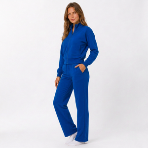 Chándal de mujer con bordado personalizado, lavado ácido, patrón liso, 100% algodón polar, corte holgado, para compradores mayoristas de boutiques en EE. UU. - Product Image 3