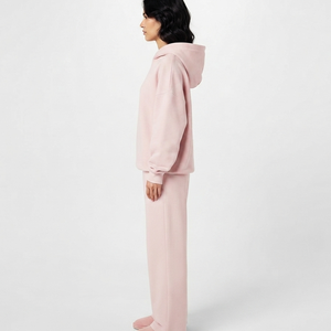 Sweat à capuche ample et pantalon de jogging pour femme, sur mesure, 100% coton molletonné, uni, avec dentelle, broderie vintage et strass, écologique, modèle 2 - Product Image 6