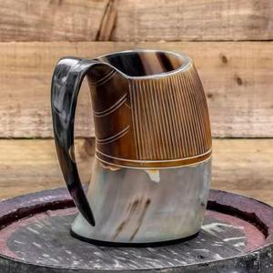 Taza de Cuerno de Búfalo Natural – Taza Artesanal Vikinga para Cerveza y Café, Vajilla Rústica Ecológica de Cuerno - Product Image 6