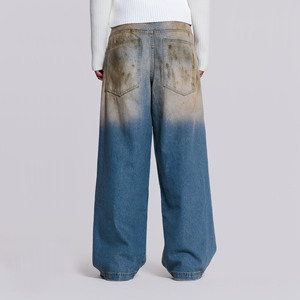 Wholesale High Quality Men's 100% Cotton for & Stonewashed High Waist Straight Fit Summer Casual <b>Jeans</b> OEM Service - Product Image 3