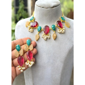 Impresionante Conjunto de Collar y Aretes de Perlas de Imitación Chapadas en Oro, Joyería de Moda para Mujer, Regalo de Boda - Product Image 1