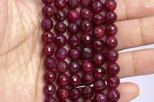 Perles de rubis rouges micro-facettées, rondes, en pierres précieuses, pour la création de bijoux, bracelets, colliers, fournitures de bricolage - Product Image 4