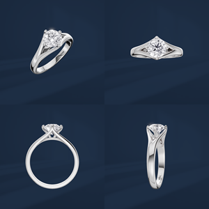 Bague de fiançailles classique pour femme avec diamant rond brillant PT950, bijoux en diamant naturel - Product Image 6