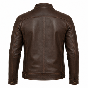 Premium Genuine <b>Leather</b> <b>Jacket</b> Wholesale OEM ODM Custom Design Men’s Fashion Biker <b>Jacket</b> Factory Supplier Export Quality - Product Image 2