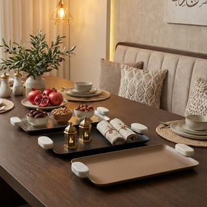 Luxury Metal Serving <b>Tray</b> Collection Customized Finished Modern Decorative Platters Hospitality Catering Home Decorative Platter - Product Image 4