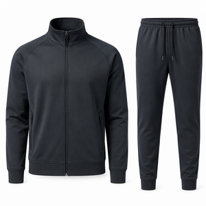 Ensemble de survêtement unisexe bordeaux 2 pièces, sweat-shirt à fermeture éclair intégrale et pantalon de jogging, couleur unie, vêtements décontractés pour adultes, saison d'automne - Product Image 5