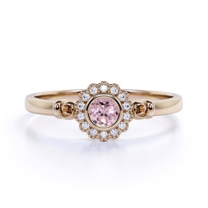 Anillo de piedras preciosas semipreciosas de moissanita rosa, joyería de plata de ley 925, laboratorio único, venta al por mayor en fábrica de la India - Product Image 5