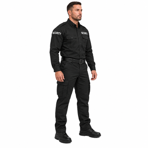 Ensemble uniforme de sécurité pour hommes de haute qualité, chemise de travail à manches longues, pantalon cargo latéral, couleur unie, uniforme de travail personnalisé pour hommes - Product Image 3