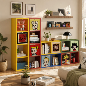 Meuble de rangement modulaire en cubes avec étagères ouvertes multi-compartiments, grande capacité, bibliothèque pour salon et chambre - Product Image 3