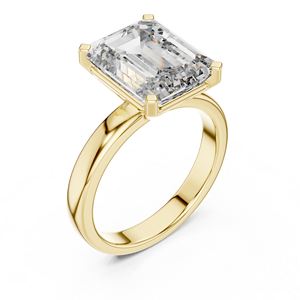 Ensemble de bagues pour femmes CLASSIC 2CT EMERALD CUT avec diamant cultivé en laboratoire, or jaune 18 carats plaqué rhodium, certifié luxe, cadeau de la Saint-Valentin - Product Image 1