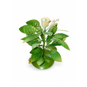 Porte-bougie vintage en métal à motif de feuilles, support décoratif de table fait main, décoration de maison de style farmhouse, centre de table de mariage - Product Image 3