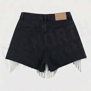 Shorts en jean déchirés taille basse pour femme, grande taille, décontractés, couleur personnalisée, coupe ajustée - Product Image 2