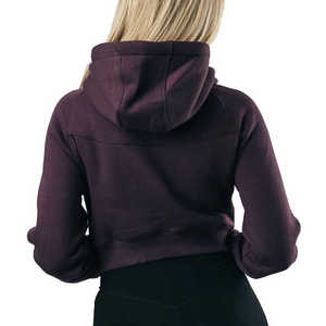Sweat à capuche tendance pour femme, style streetwear, avec fermeture éclair quart de tour, logo personnalisé, en coton, manches longues, grandes tailles - Product Image 3