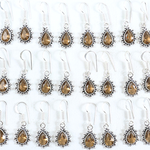 Pendientes Colgantes de Cuarzo Ahumado en Plata de Ley 925 Hechos a Mano, los Más Vendidos, Venta al por Mayor, Fabricantes de Joyería Artesanal con Piedras Preciosas - Product Image 5