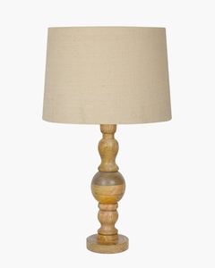 Industrial Wood Bubble Bedside Table Lamp farmhouse Living Room <b>Light</b> Khadi <b>Drum</b> <b>Shade</b> - Product Image 4