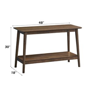 Tavolo Consolle Lamonte in Noce con Ripiano, Elegante Tavolino Laterale per Divano - Product Image 2