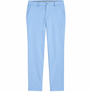 Pantalones de Vestir para Hombre 100% Algodón, Corte Recto, Color Azul Claro, Estilo Casual Elegante, Cierre de Botones, Antiarrugas, Ligeros - Product Image 1