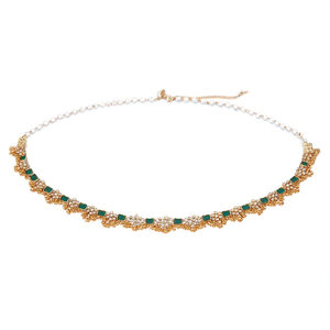 Gold Plated Crystal Pearl Saree Hip Chain for Wedding and Party - Product Image 2