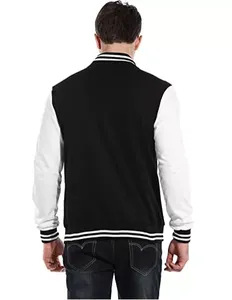 Men's Stylish Casual Wool Down Varsity Jacket Comfortable <b>Athletic</b> Fit for Fall Winter Sports Pattern Decoration - Product Image 3