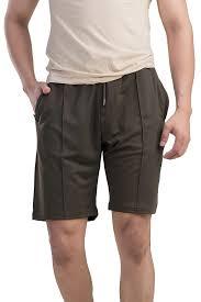 Shorts d'été pour hommes, style golf et loisirs, tendance, taille mi-haute élastique, couleur unie, en maille côtelée peignée - Product Image 3