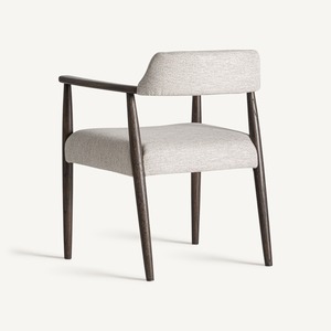 Elegante Silla de Comedor Nórdica con Asiento Tapizado en Bouclé, Estructura de Madera Maciza, Silla de Diseño Moderno para el Hogar - Product Image 3