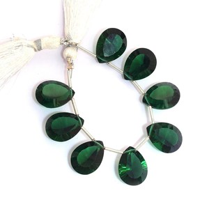 AAA+ Chrome 12x16mm Pear Faceted Cut <b>Stone</b> <b>Beads</b> Natural Chrome Diopside Hydro Quartz Gemstone Glass Concave <b>Beads</b> For Jewelry - Product Image 4