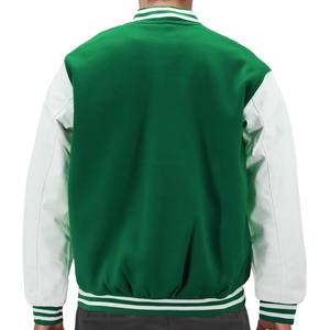 Vestes de baseball personnalisées pour hommes avec logo, doublure matelassée en coton, manches en cuir et laine, style varsity. - Product Image 4