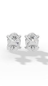 Boucles d'oreilles solitaires ovales rafraîchies à quatre griffes en diamant de laboratoire, or 10 carats, bijoux de luxe, fournisseur en gros - Product Image 4