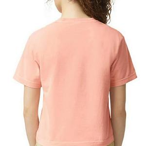 เสื้อยืดแขนสั้นผู้หญิง ผ้าฝ้ายเจอร์ซีย์ สีพื้น ทรงปกติ ผ้าถัก ย้อมสีเรียบ - Product Image 2