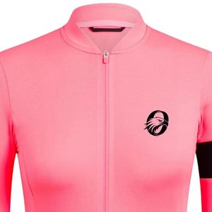 Maillot de cyclisme rose et noir pour hommes et femmes, manches courtes, respirant, léger, pour vélo de route, VTT, vêtements de sport performants - Product Image 3