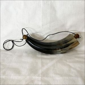 Frasco de pólvora náutico vintage de cuerno de búfalo natural, ecológico, imitación antigua, hecho a mano, para caza - Product Image 5