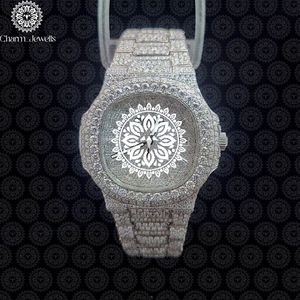 Charm Jewells Luxury Stainless Steel Watch 42mm Round Dial Sapphire Crystal Quartz Movement <b>Chronograph</b> Unisex Fashion Design - Product Image 1