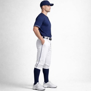 OEM <b>Custom</b> Logo Team Sports Wear Plain Short Sleeve Baseball Jersey and Knee Length Pants <b>Softball</b> <b>Uniform</b> - Product Image 3