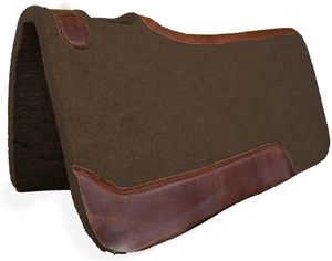 Tapis de selle professionnel en feutre de laine occidental, équipement d'équitation de qualité supérieure avec renforts en cuir, fabricant en gros - Product Image 2