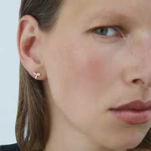 Tiny <b>Cartilage</b> Jackets Pairs Diamond Ear Piercing Enhancer 10K 14K 18K Solid <b>Gold</b> Sparkling Marquise Emerald Lab Grown Prong Set - Product Image 2